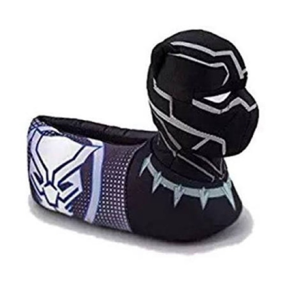 Marvel Black Panther Kids Slippers - Black and White